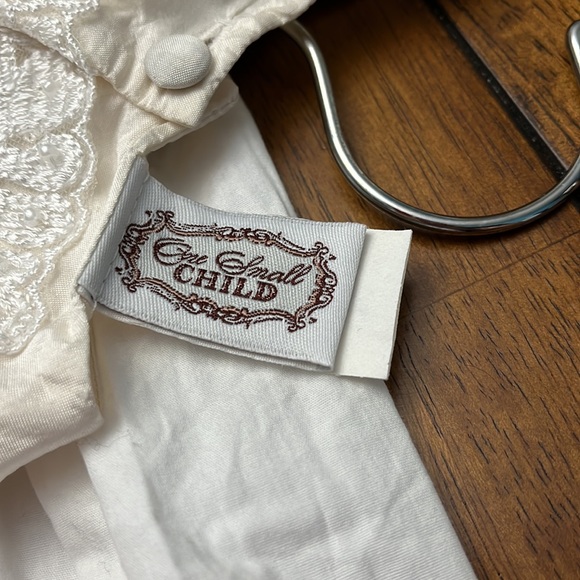 ONE SMALL CHILD Isabella 9mo Ivory christening/baptism silk gown with bonnet - Picture 10 of 14